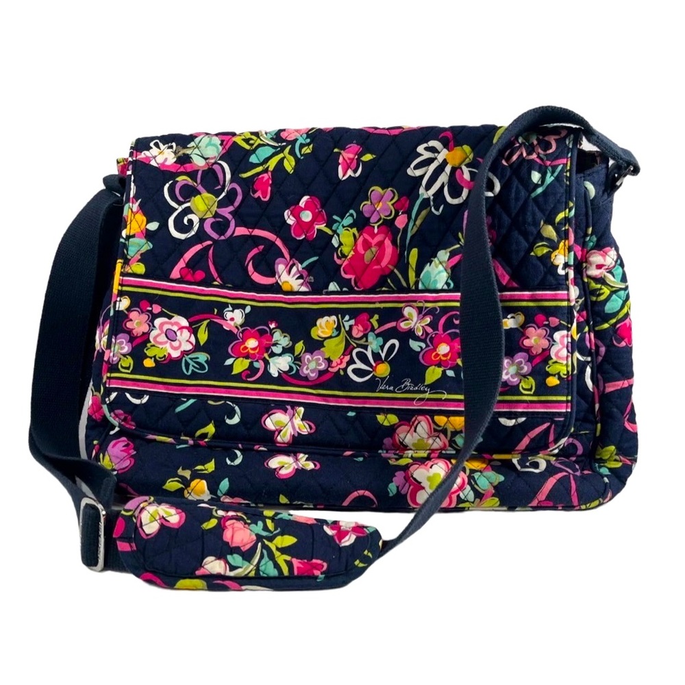 Vera Bradley navy blue ribbons shoulder bag tote